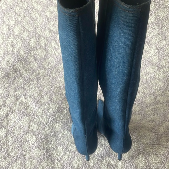 NWT Zara Denim Knee-High Boots Sz 9 - Picture 13 of 16